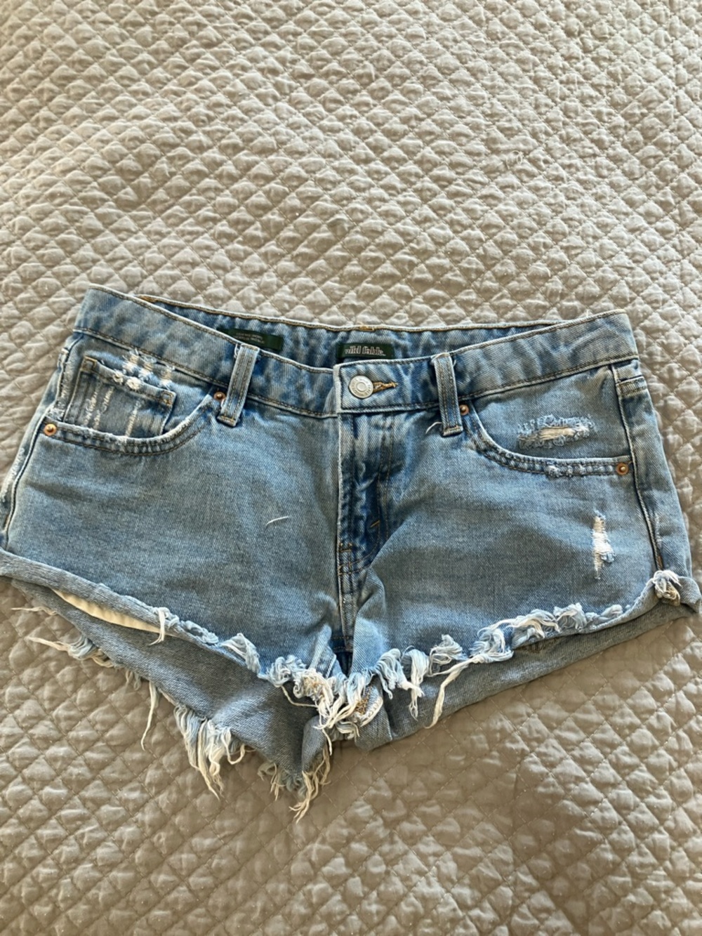 Levi's Light Blue Distressed Denim Jean Shorts